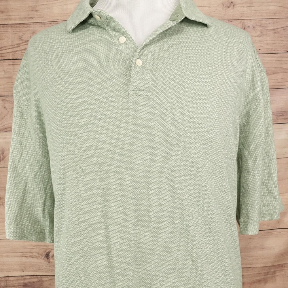 Jos. A. Bank Reserve Polo Shirt Mens 2XL Green Cotton Silk Knit Short Sleeve